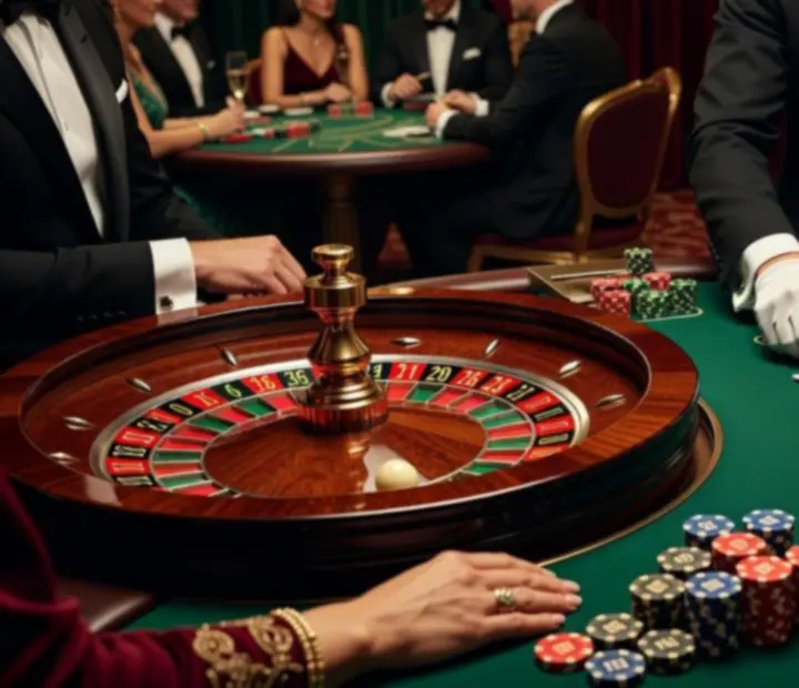 Detail rulety a blackjackového stolu v kasinu Fortune Xxa